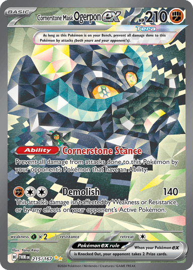 Carta Cornerstone Mask Ogerpon ex 215/167 do set Twilight Masquerade — Pokémon TCG | Bynx