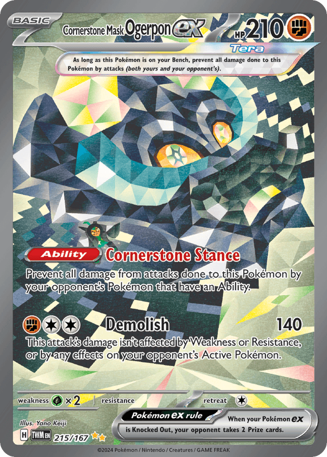 Carta Cornerstone Mask Ogerpon ex 215/167 do set Twilight Masquerade — Pokémon TCG | Bynx
