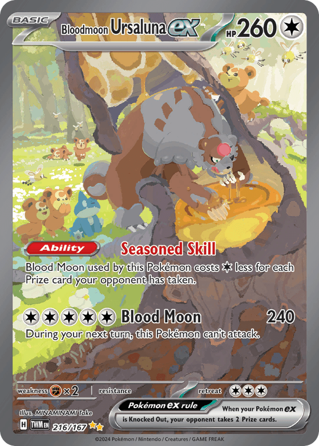 Carta Bloodmoon Ursaluna ex 216/167 do set Twilight Masquerade — Pokémon TCG | Bynx