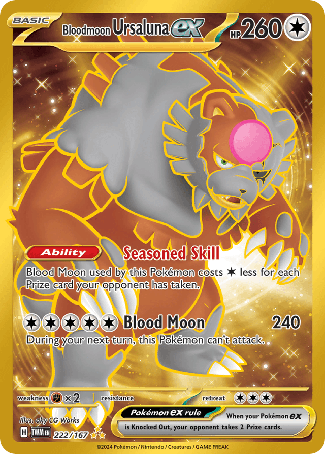 Carta Bloodmoon Ursaluna ex 222/167 do set Twilight Masquerade — Pokémon TCG | Bynx