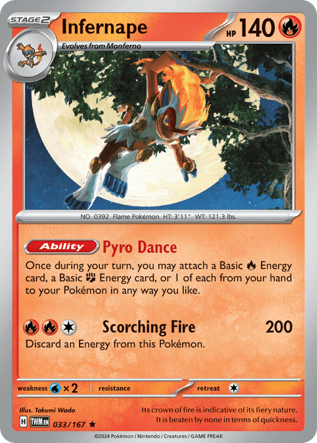 Carta Infernape 33/167 do set Twilight Masquerade — Pokémon TCG | Bynx