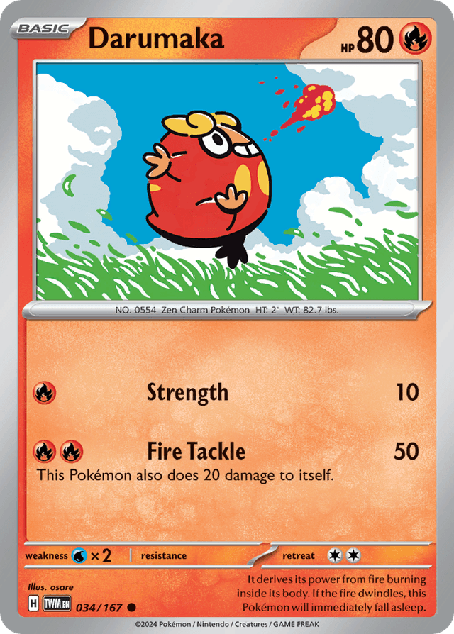 Carta Darumaka 34/167 do set Twilight Masquerade — Pokémon TCG | Bynx
