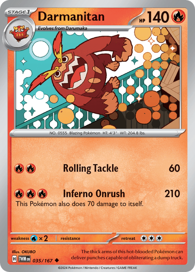 Carta Darmanitan 35/167 do set Twilight Masquerade — Pokémon TCG | Bynx