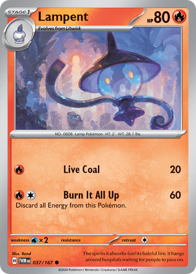 Carta Lampent 37/167 do set Twilight Masquerade — Pokémon TCG | Bynx