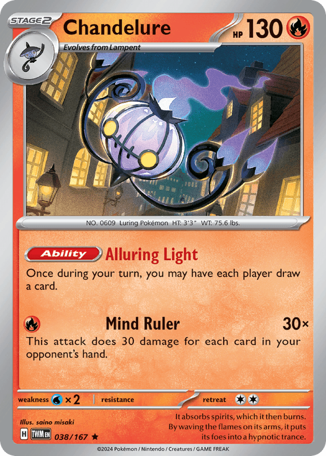 Carta Chandelure 38/167 do set Twilight Masquerade — Pokémon TCG | Bynx