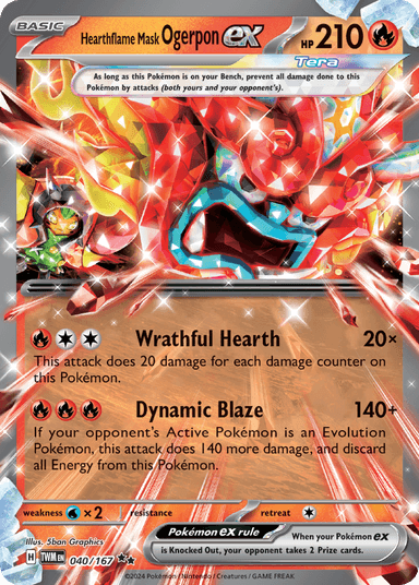 Carta Hearthflame Mask Ogerpon ex 40/167 do set Twilight Masquerade — Pokémon TCG | Bynx