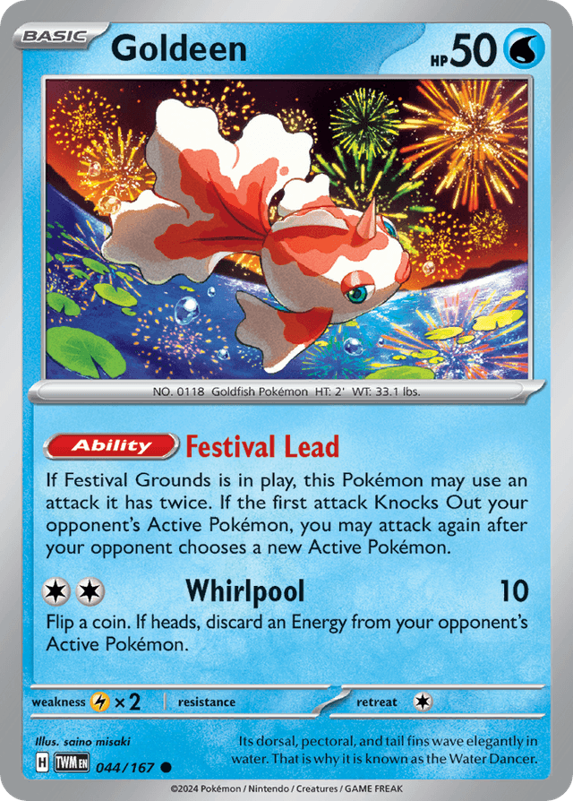 Carta Goldeen 44/167 do set Twilight Masquerade — Pokémon TCG | Bynx