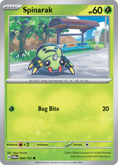Carta Spinarak 4/167 do set Twilight Masquerade — Pokémon TCG | Bynx