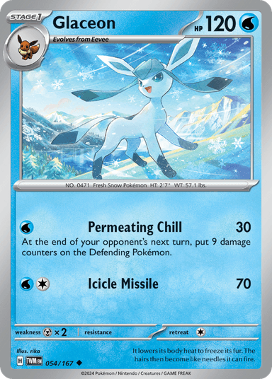 Carta Glaceon 54/167 do set Twilight Masquerade — Pokémon TCG | Bynx