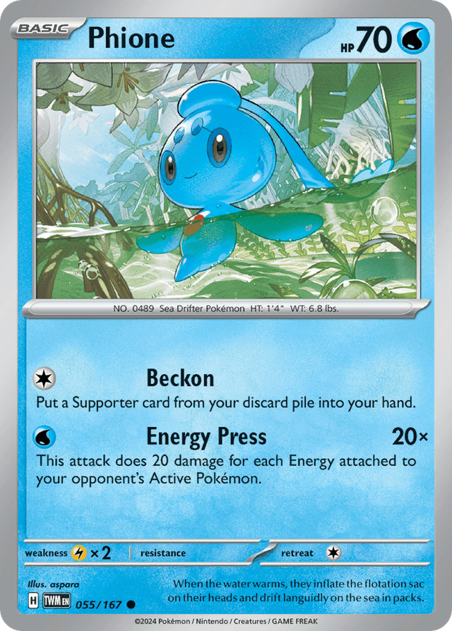 Carta Phione 55/167 do set Twilight Masquerade — Pokémon TCG | Bynx