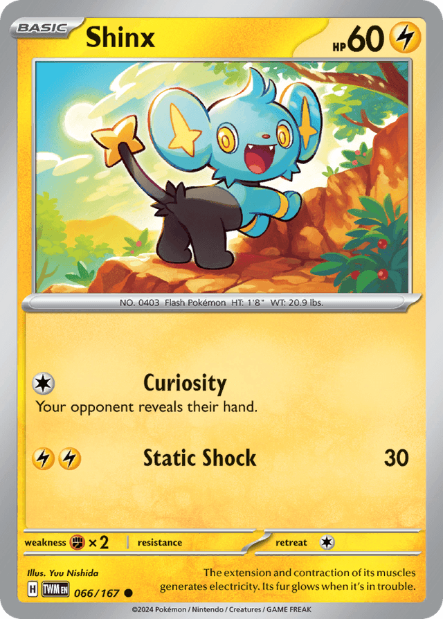 Carta Shinx 66/167 do set Twilight Masquerade — Pokémon TCG | Bynx
