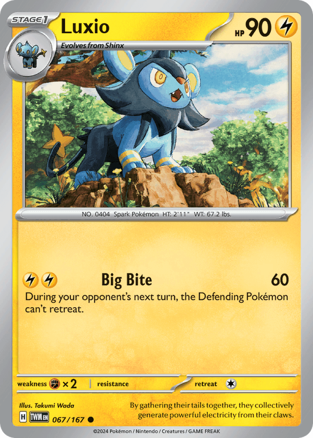 Carta Luxio 67/167 do set Twilight Masquerade — Pokémon TCG | Bynx