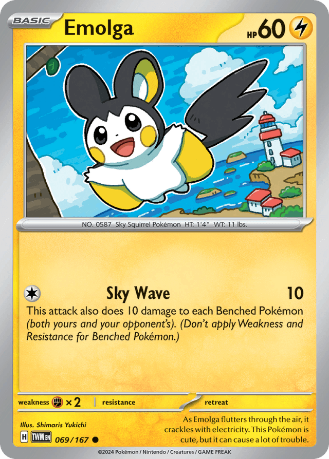 Carta Emolga 69/167 do set Twilight Masquerade — Pokémon TCG | Bynx