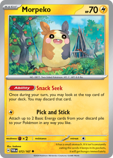 Carta Morpeko 72/167 do set Twilight Masquerade — Pokémon TCG | Bynx