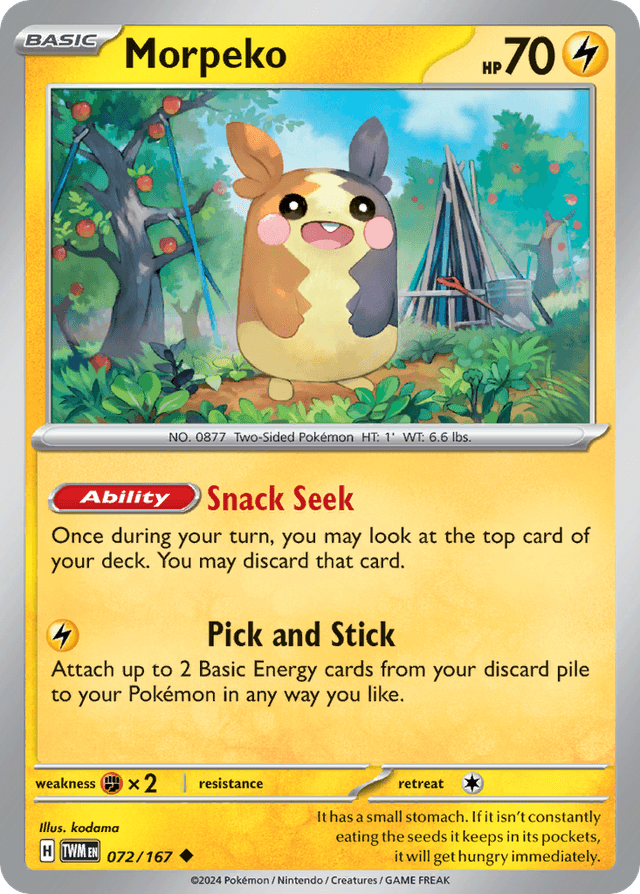 Carta Morpeko 72/167 do set Twilight Masquerade — Pokémon TCG | Bynx