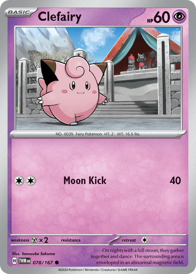 Carta Clefairy 78/167 do set Twilight Masquerade — Pokémon TCG | Bynx