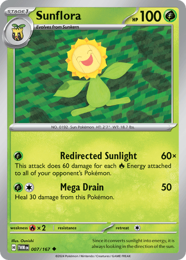 Carta Sunflora 7/167 do set Twilight Masquerade — Pokémon TCG | Bynx