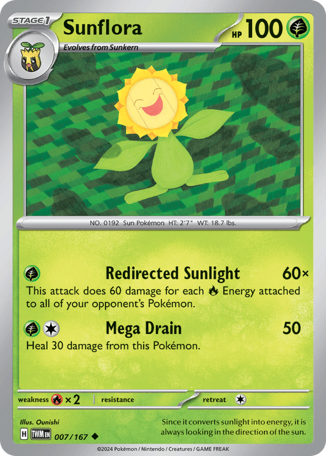 Carta Sunflora 7/167 do set Twilight Masquerade — Pokémon TCG | Bynx