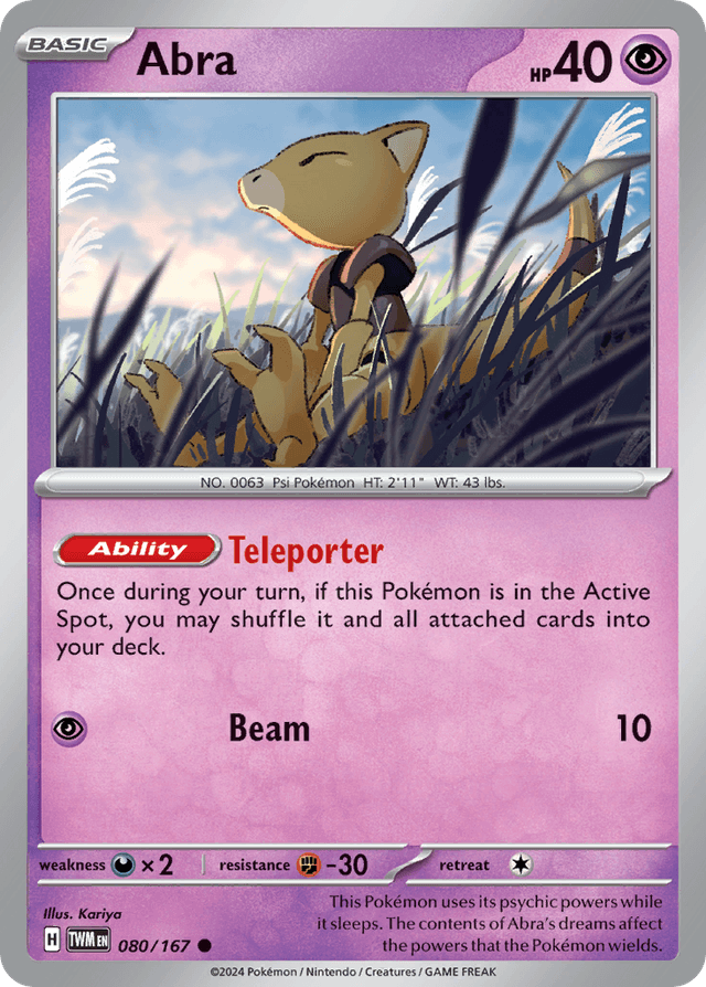 Carta Abra 80/167 do set Twilight Masquerade — Pokémon TCG | Bynx