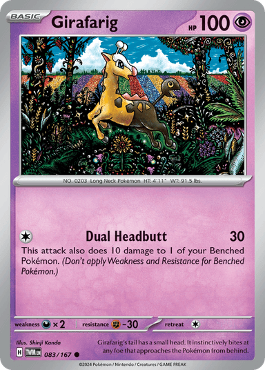 Carta Girafarig 83/167 do set Twilight Masquerade — Pokémon TCG | Bynx