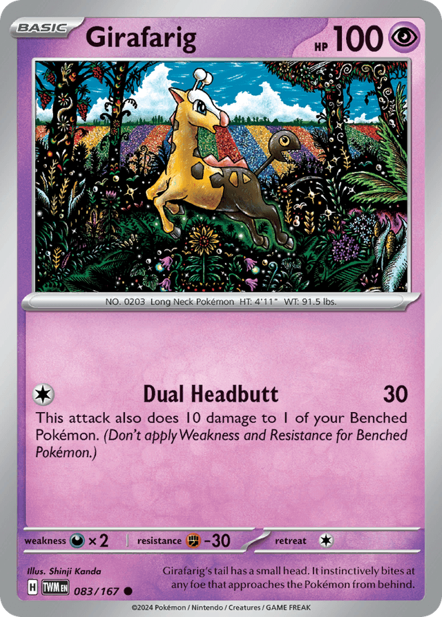Carta Girafarig 83/167 do set Twilight Masquerade — Pokémon TCG | Bynx