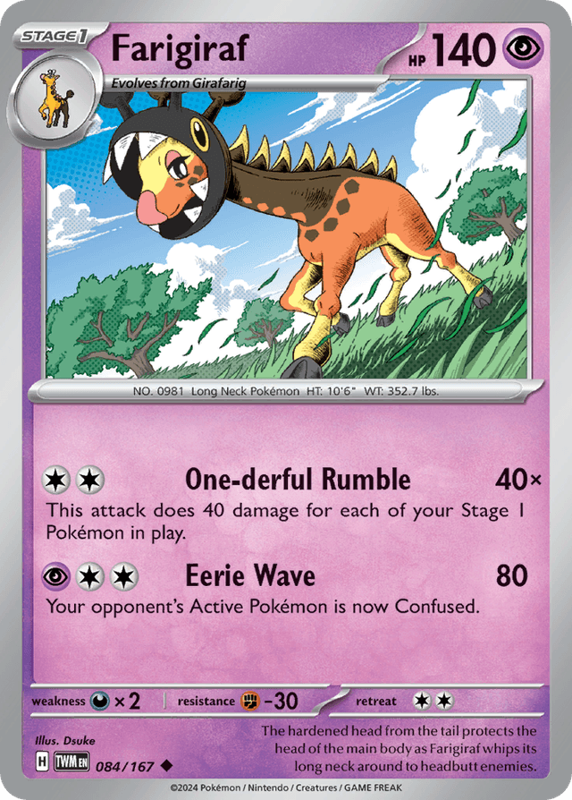 Carta Farigiraf 84/167 do set Twilight Masquerade — Pokémon TCG | Bynx