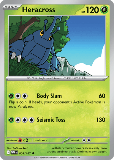 Carta Heracross 8/167 do set Twilight Masquerade — Pokémon TCG | Bynx