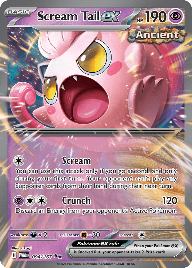 Carta Scream Tail ex 94/167 do set Twilight Masquerade — Pokémon TCG | Bynx
