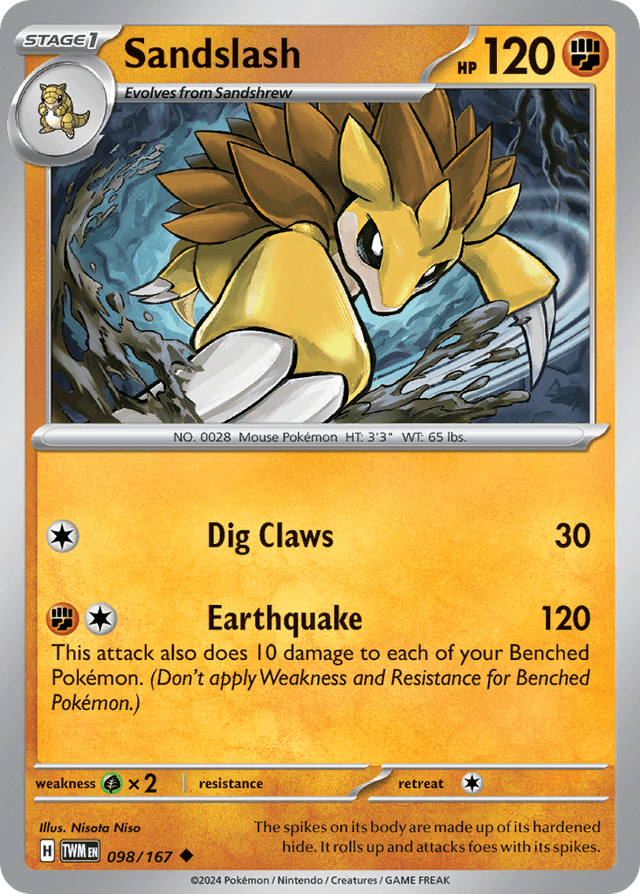 Carta Sandslash 98/167 do set Twilight Masquerade — Pokémon TCG | Bynx