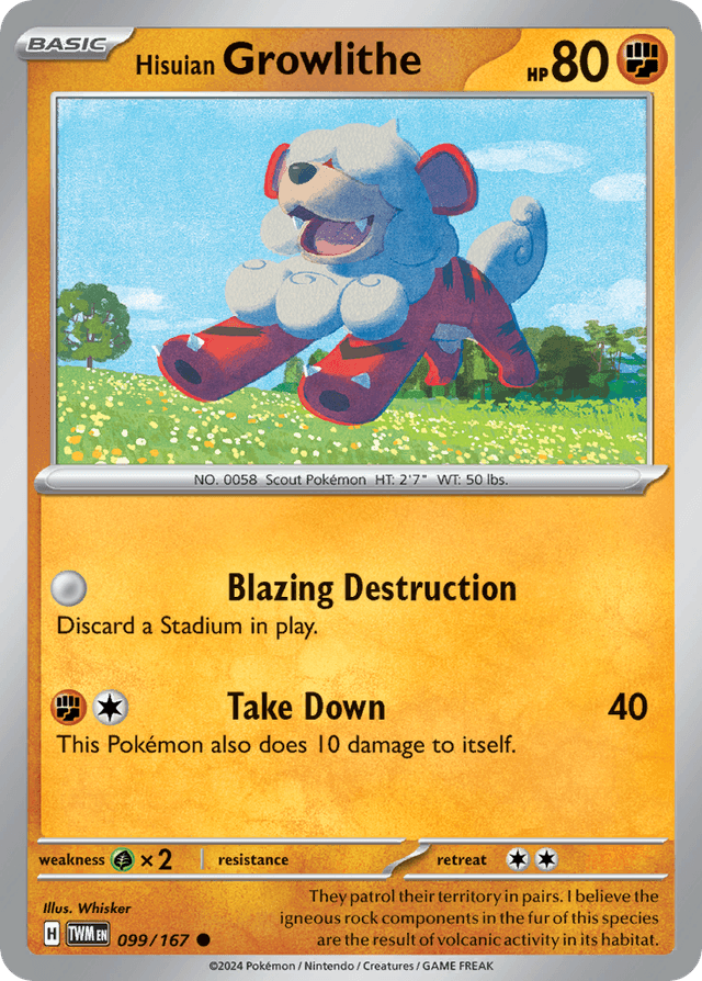 Carta Hisuian Growlithe 99/167 do set Twilight Masquerade — Pokémon TCG | Bynx