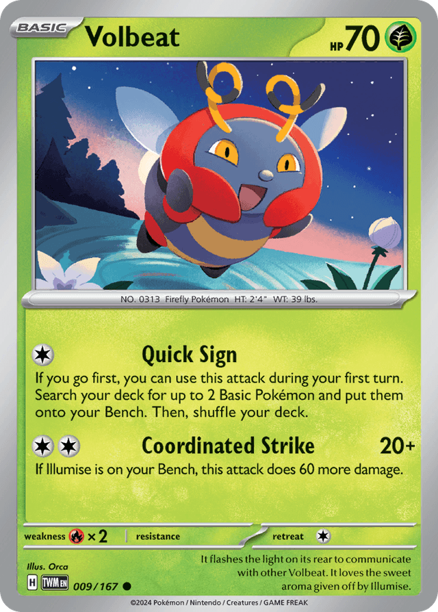 Carta Volbeat 9/167 do set Twilight Masquerade — Pokémon TCG | Bynx