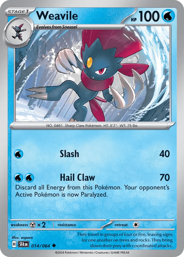 Carta Weavile 14/64 do set Shrouded Fable — Pokémon TCG | Bynx