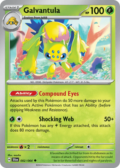 Carta Galvantula 2/64 do set Shrouded Fable — Pokémon TCG | Bynx