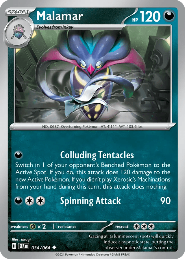 Carta Malamar 34/64 do set Shrouded Fable — Pokémon TCG | Bynx