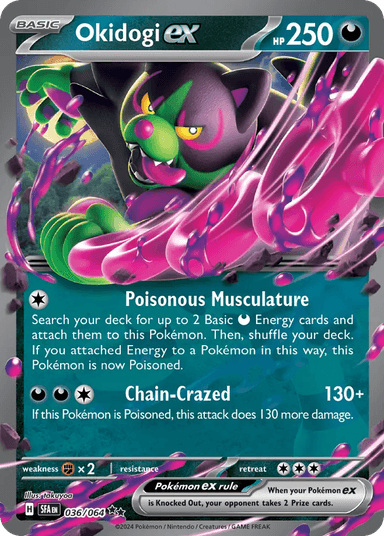 Carta Okidogi ex 36/64 do set Shrouded Fable — Pokémon TCG | Bynx
