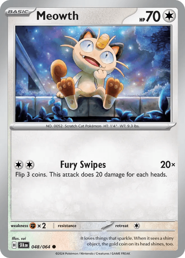 Carta Meowth 48/64 do set Shrouded Fable — Pokémon TCG | Bynx