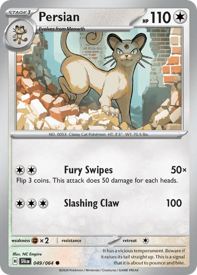 Carta Persian 49/64 do set Shrouded Fable — Pokémon TCG | Bynx
