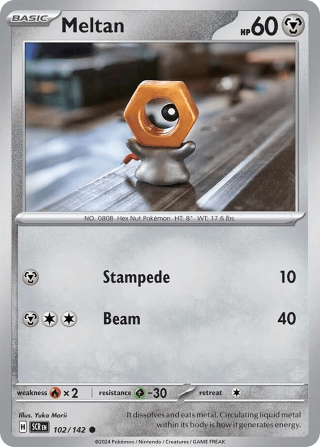 Carta Meltan 102/142 do set Stellar Crown — Pokémon TCG | Bynx