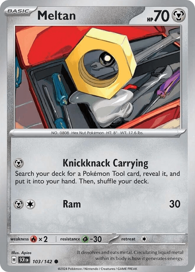 Carta Meltan 103/142 do set Stellar Crown — Pokémon TCG | Bynx