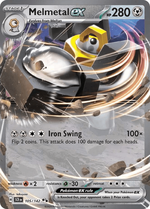 Carta Melmetal ex 105/142 do set Stellar Crown — Pokémon TCG | Bynx