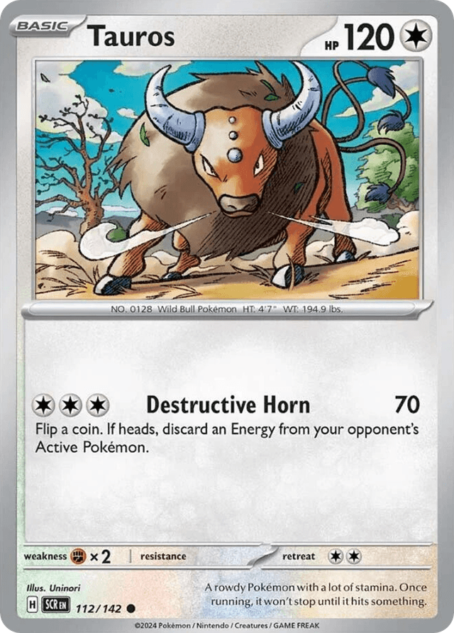Carta Tauros 112/142 do set Stellar Crown — Pokémon TCG | Bynx