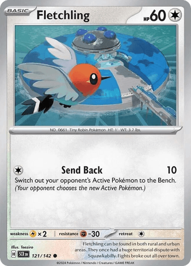 Carta Fletchling 121/142 do set Stellar Crown — Pokémon TCG | Bynx