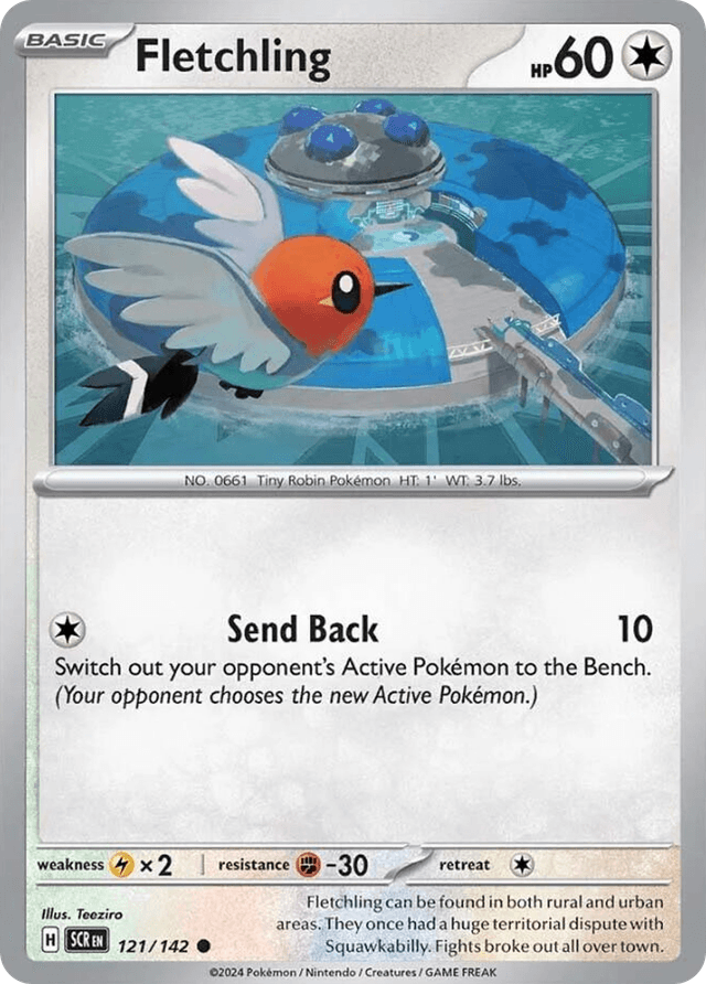 Carta Fletchling 121/142 do set Stellar Crown — Pokémon TCG | Bynx