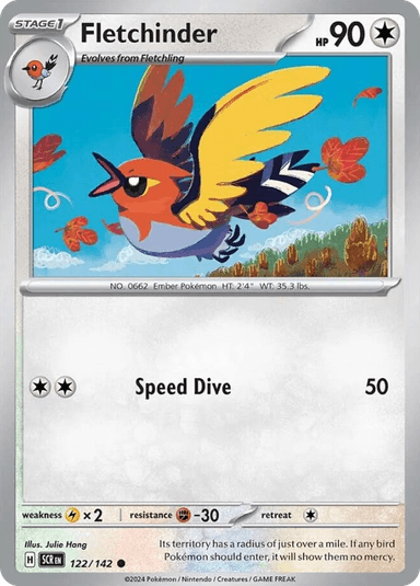 Carta Fletchinder 122/142 do set Stellar Crown — Pokémon TCG | Bynx