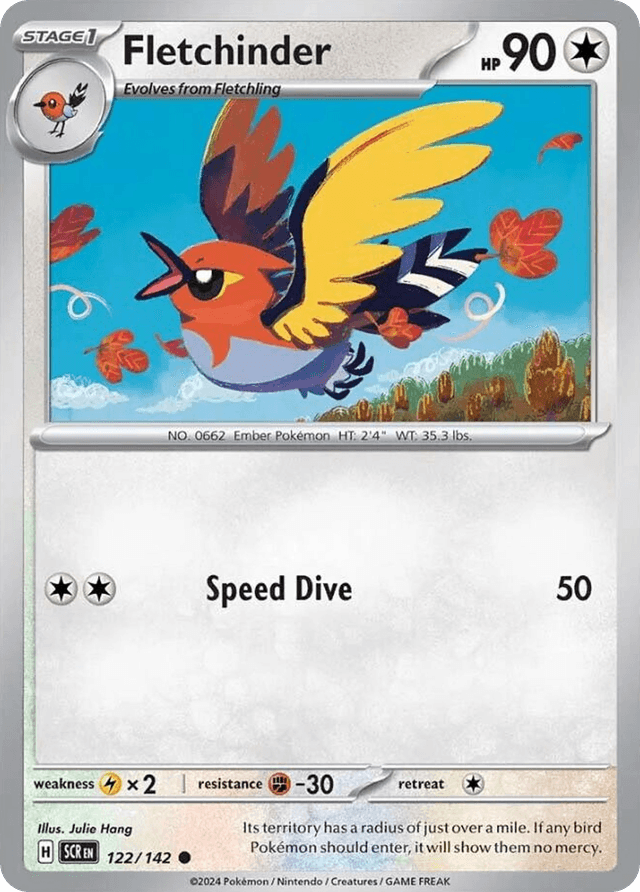 Carta Fletchinder 122/142 do set Stellar Crown — Pokémon TCG | Bynx