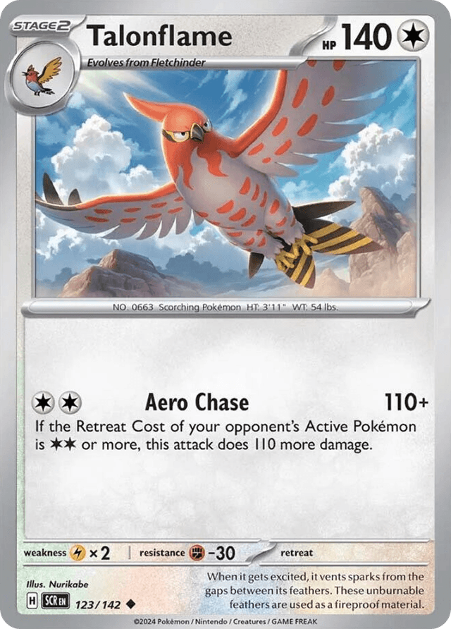 Carta Talonflame 123/142 do set Stellar Crown — Pokémon TCG | Bynx