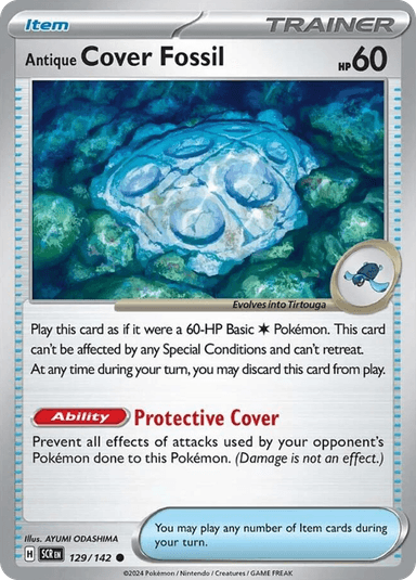 Carta Antique Cover Fossil 129/142 do set Stellar Crown — Pokémon TCG | Bynx