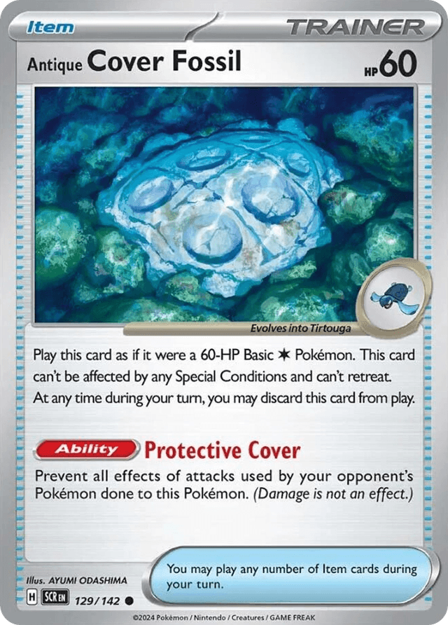 Carta Antique Cover Fossil 129/142 do set Stellar Crown — Pokémon TCG | Bynx