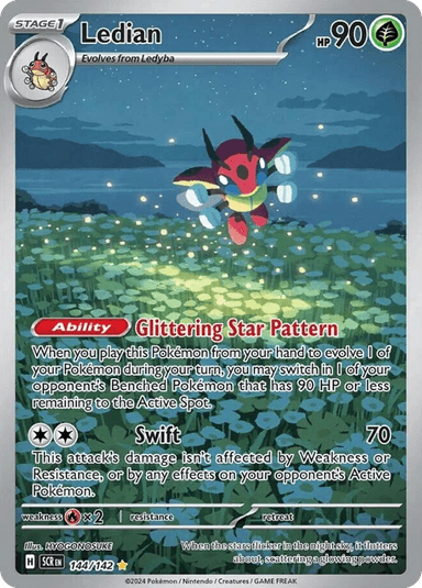 Carta Ledian 144/142 do set Stellar Crown — Pokémon TCG | Bynx