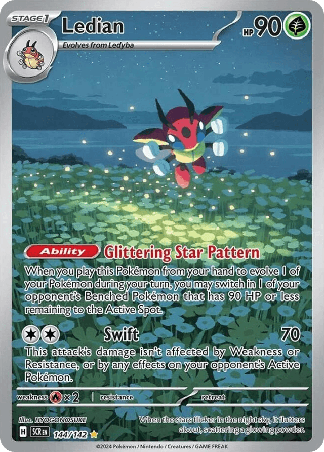 Carta Ledian 144/142 do set Stellar Crown — Pokémon TCG | Bynx